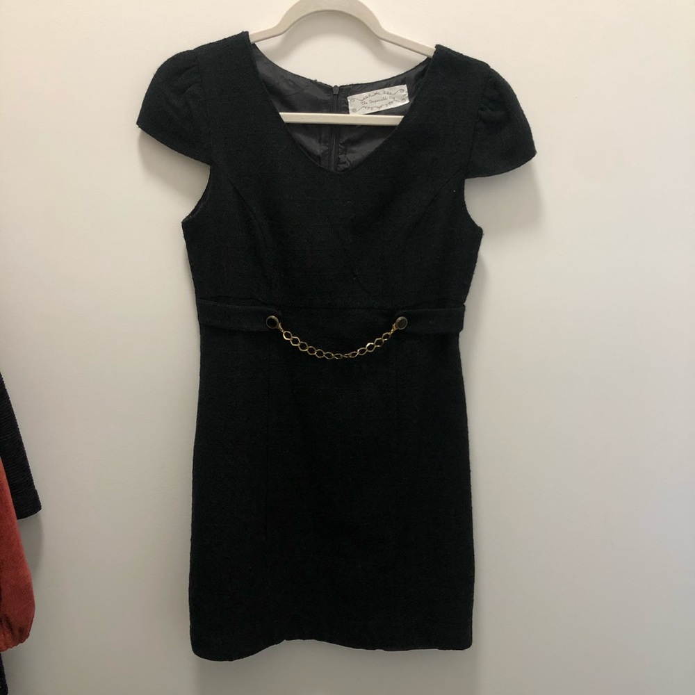 IMPECCABLE PIG BLACK PUFFED SLEEVE DRESS